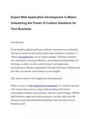 Expert Web Application Development in Miami - ROI APPS