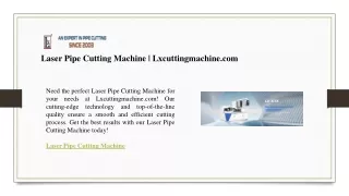 Laser Pipe Cutting Machine  Lxcuttingmachine.com