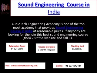 The Top Sound Engineering Course in India