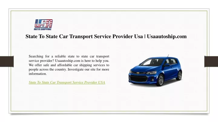 state to state car transport service provider