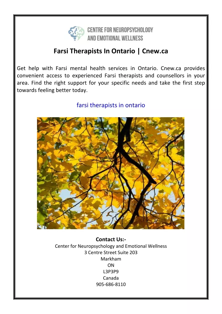 farsi therapists in ontario cnew ca