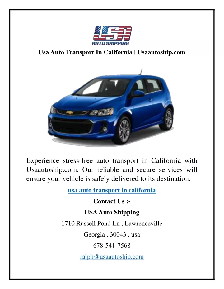 usa auto transport in california usaautoship com