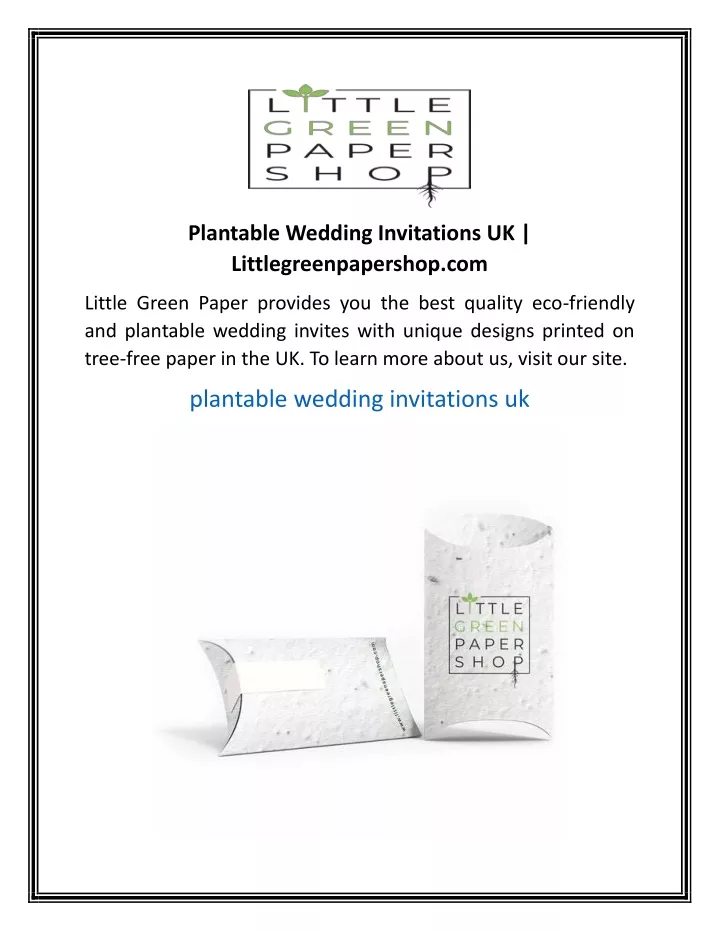 plantable wedding invitations