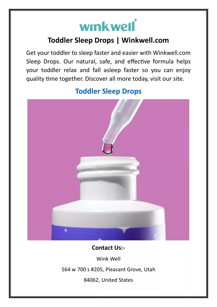toddler sleep drops winkwell com