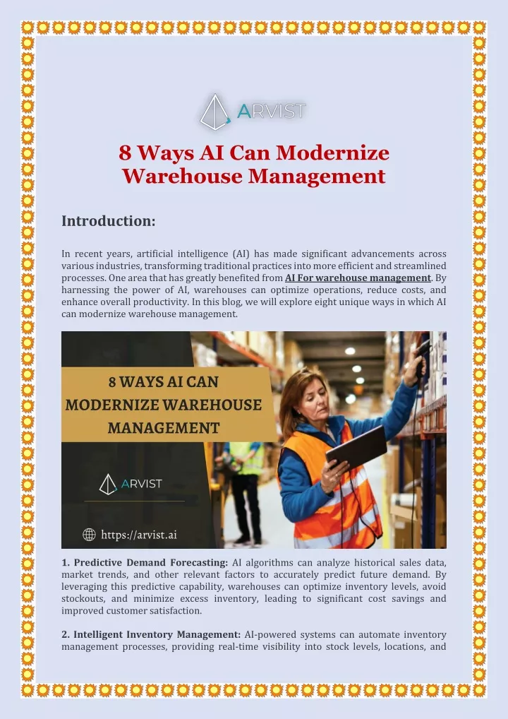 8 ways ai can modernize warehouse management
