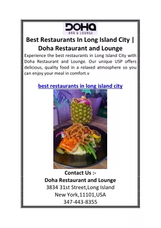 Best Restaurants In Long Island City  Doha Restaurant and Lounge