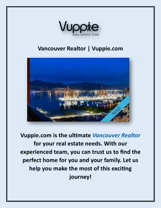 Vancouver Realtor | Vuppie.com