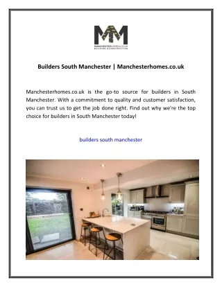 Builders South Manchester  Manchesterhomes.co.uk