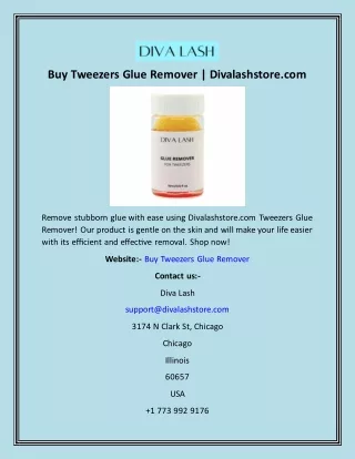 Buy Tweezers Glue Remover  Divalashstore