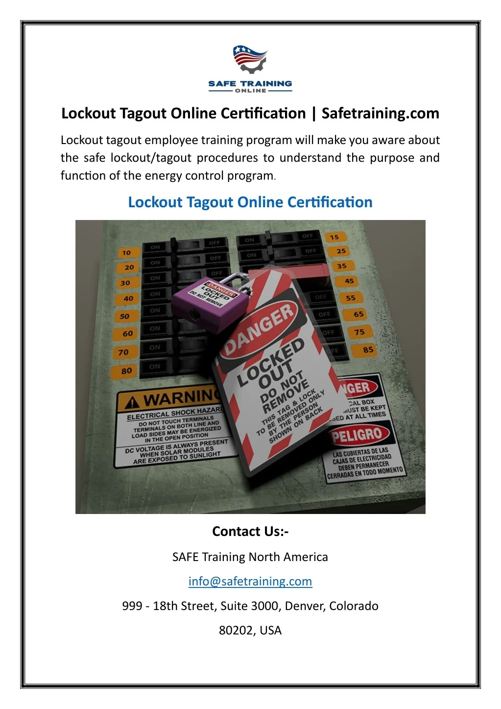 PPT - Lockout Tagout Online Certification Safetraining.com PowerPoint ...
