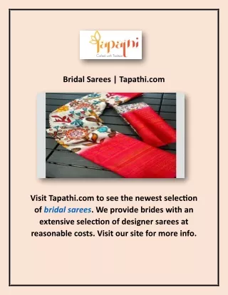 Bridal Sarees | Tapathi.com