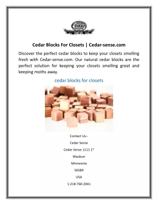 Cedar Blocks For Closets  Cedar-sense.com