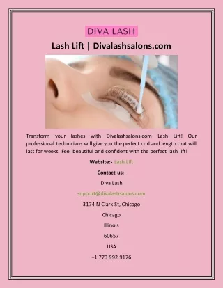 Lash Lift  Divalashsalons