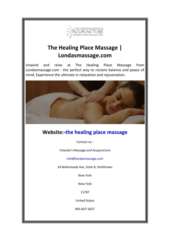 the healing place massage londasmassage com