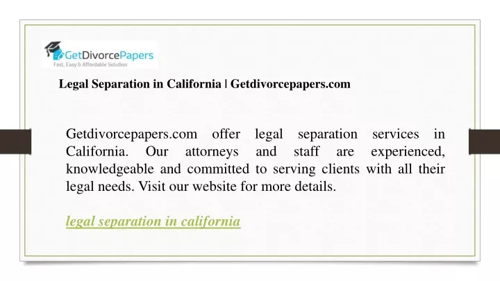 legal separation in california getdivorcepapers