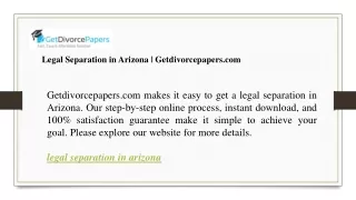 Legal Separation in Arizona  Getdivorcepapers.com