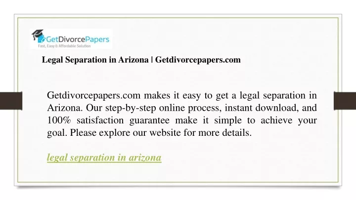 legal separation in arizona getdivorcepapers com