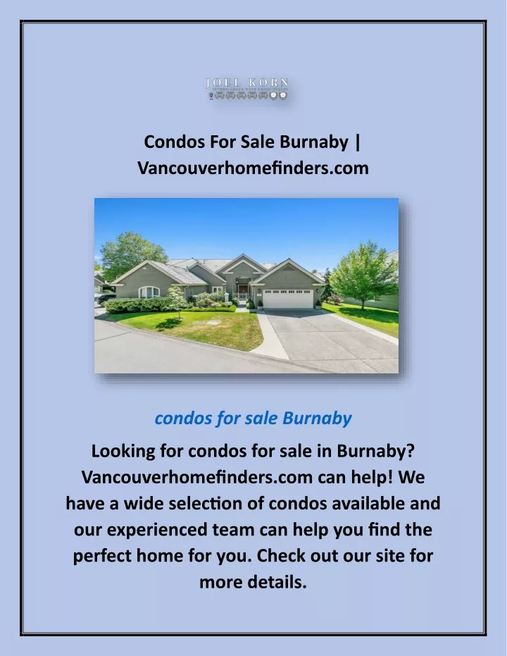 condos for sale burnaby vancouverhomefinders com