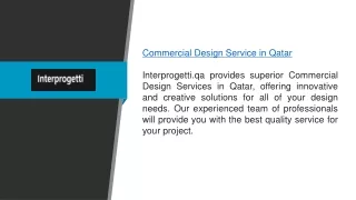 Commercial Design Service In Qatar  Interprogetti.qa