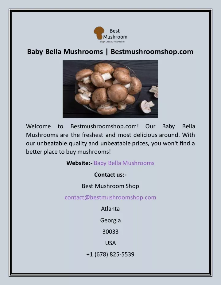 baby bella mushrooms bestmushroomshop com