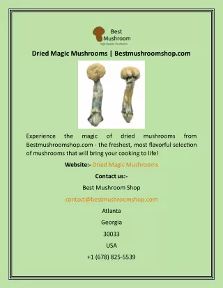 Dried Magic Mushrooms  Bestmushroomshop