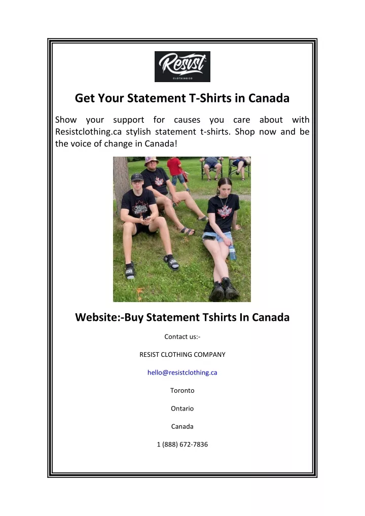 get your statement t shirts in canada