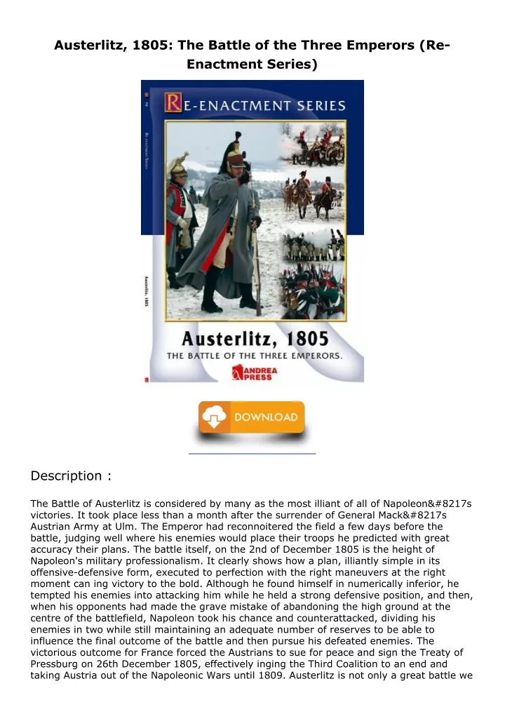 austerlitz 1805 the battle of the three emperors