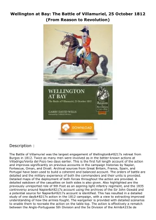 Download Book [PDF] Wellington at Bay: The Battle of Villamuriel, 25 October 181