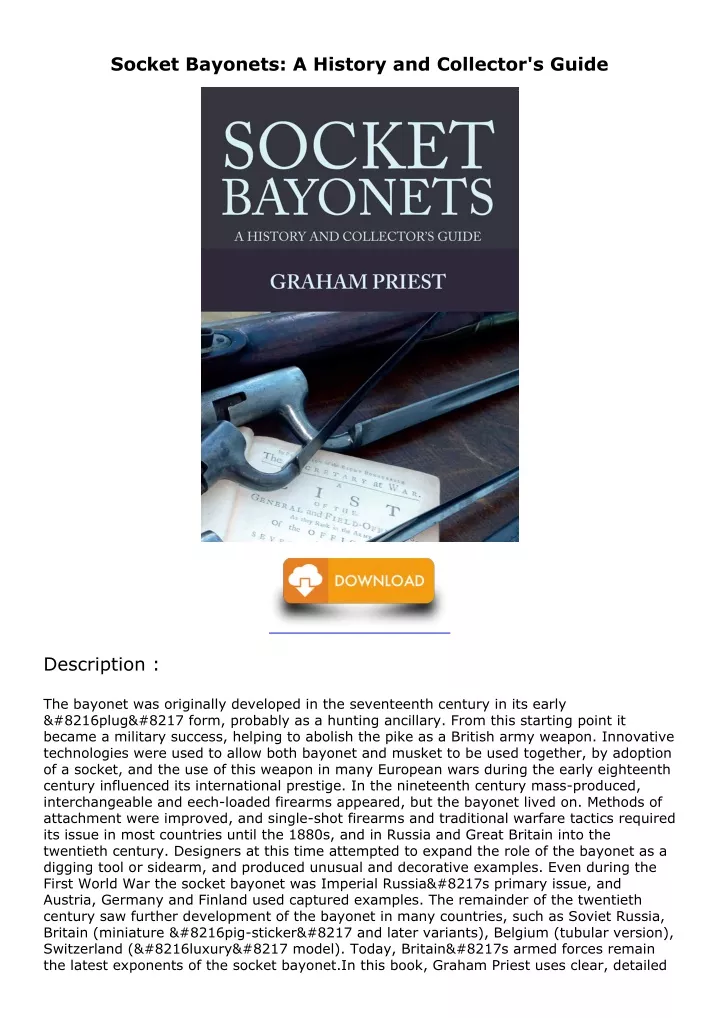 socket bayonets a history and collector s guide