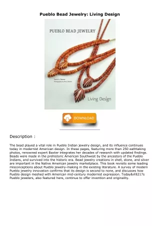 PDF/READ/DOWNLOAD Pueblo Bead Jewelry: Living Design read