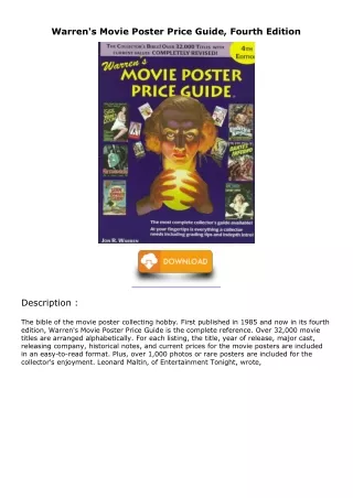 PDF_ Warren's Movie Poster Price Guide, Fourth Edition read