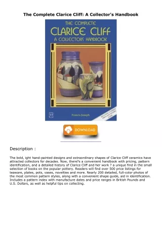 [READ DOWNLOAD] The Complete Clarice Cliff: A Collector's Handbook android