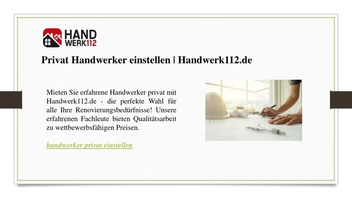 privat handwerker einstellen handwerk112 de