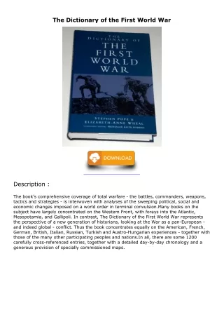 get [PDF] Download The Dictionary of the First World War kindle