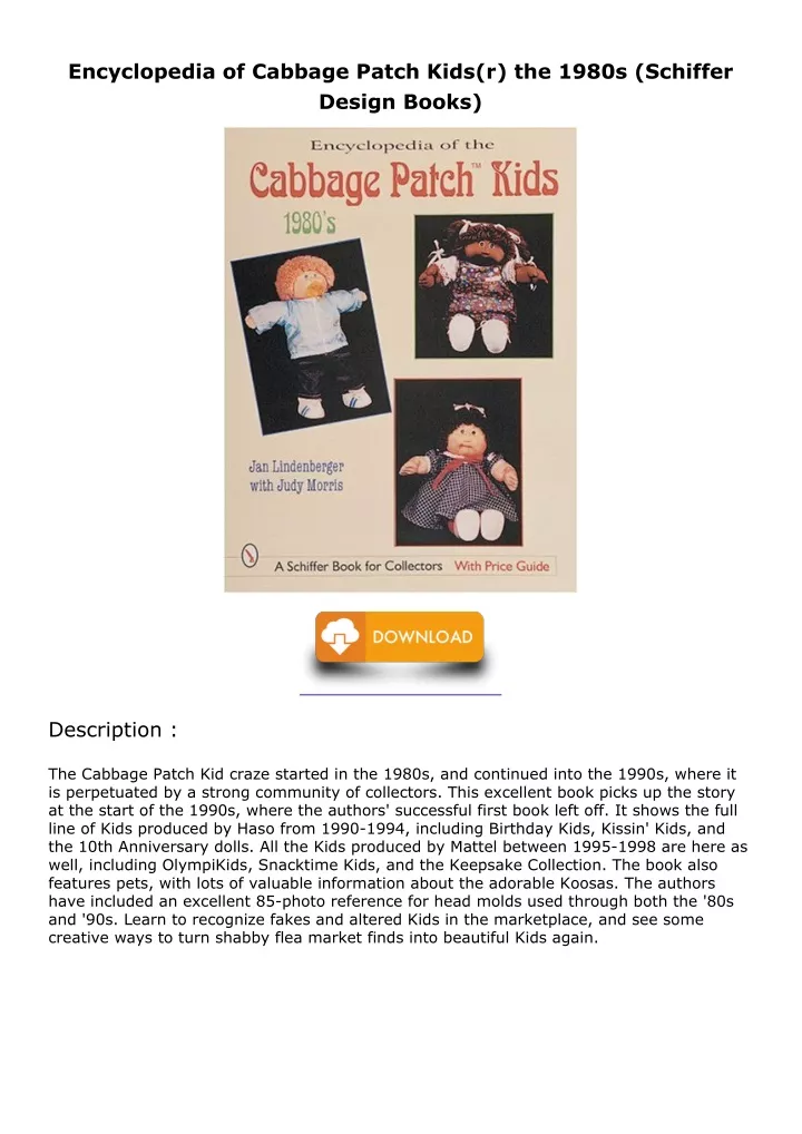 encyclopedia of cabbage patch kids r the 1980s