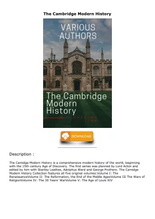 [READ DOWNLOAD] The Cambridge Modern History android