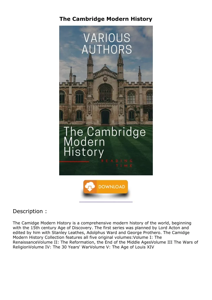 the cambridge modern history