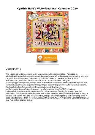 Read ebook [PDF] Cynthia Hart's Victoriana Wall Calendar 2020 ipad