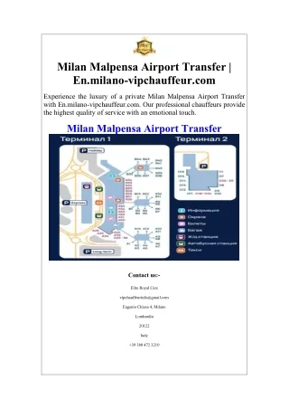 Milan Malpensa Airport Transfer  En.milano-vipchauffeur.com