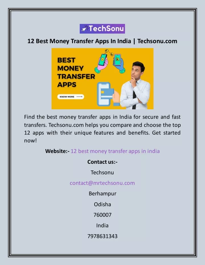 12 best money transfer apps in india techsonu com
