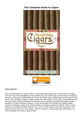 [PDF READ ONLINE] The Complete Guide to Cigars bestseller