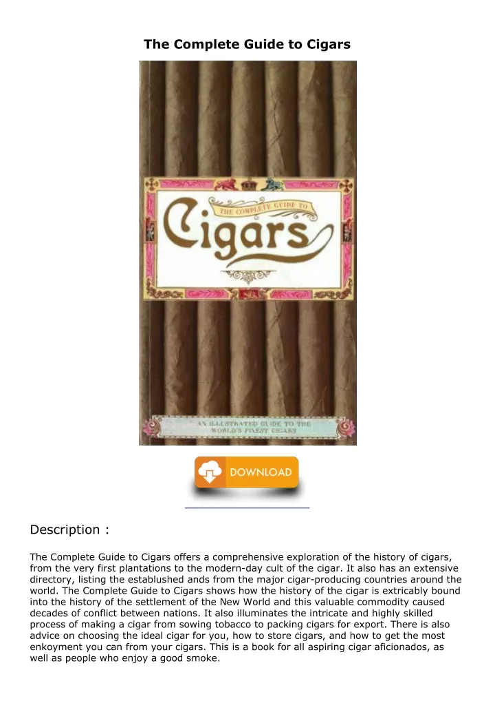 the complete guide to cigars
