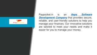 Aeps Software Development Company Paypocket.in