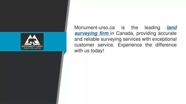 monument urso ca is the leading land surveying