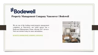 Property Management Company Vancouver  Bodewell