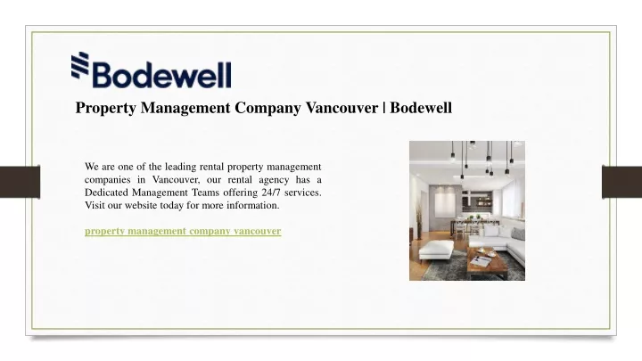 property management company vancouver bodewell