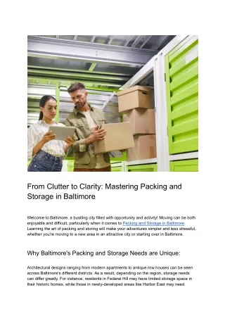 From Clutter to Clarity_ Mastering Packing and Storage in Baltimore