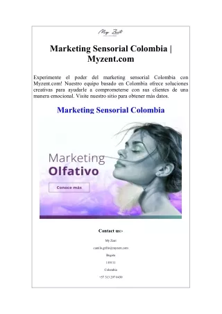 Marketing Sensorial Colombia  Myzent.com