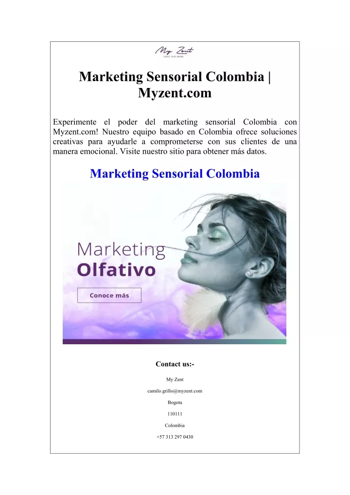 marketing sensorial colombia myzent com