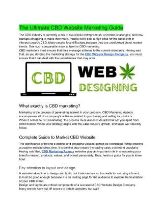 The Ultimate CBD Website Marketing Guide